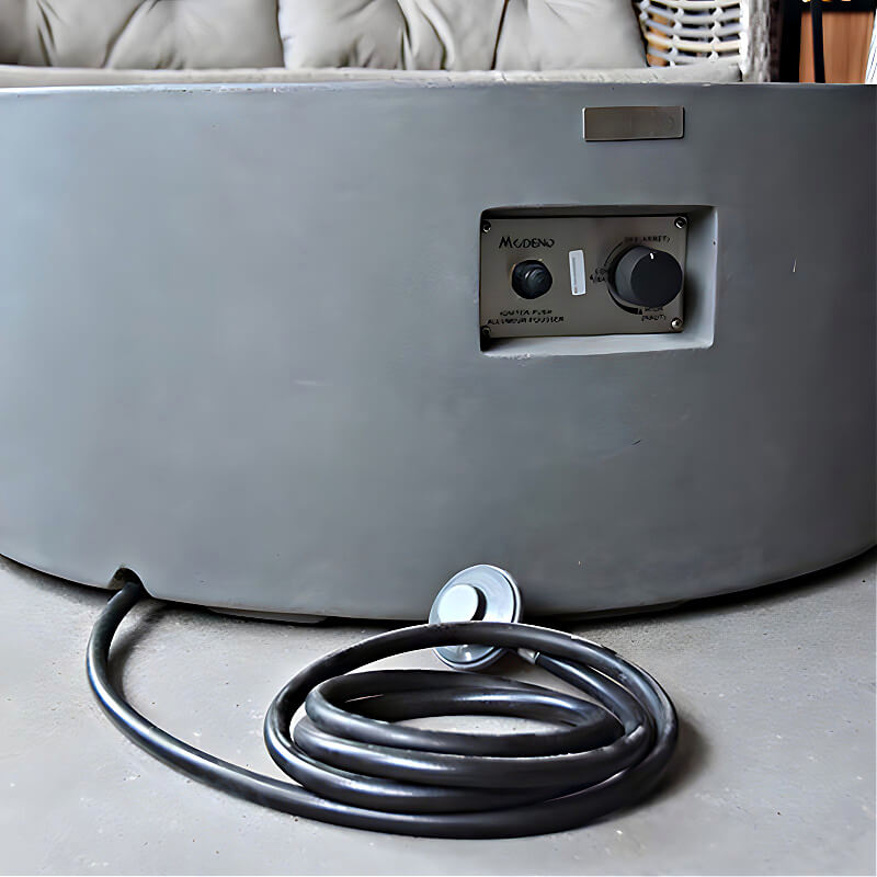 Modeno Tramore Light Grey GRC Concrete Round Fire Table 50000 BTU Image 5