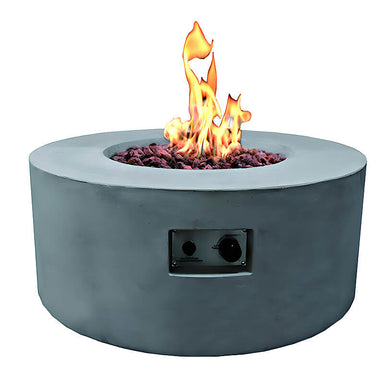 Modeno Tramore Light Grey GRC Concrete Round Fire Table 50000 BTU Image 1