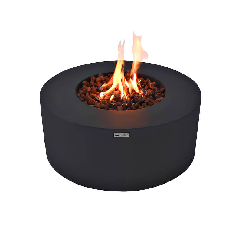Modeno Venice Slate Black GRC Concrete Round Fire Table 50000 BTU Image 1
