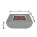 Modeno Westport Grey GRC Concrete Square Fire Table 50000 BTU Image 2
