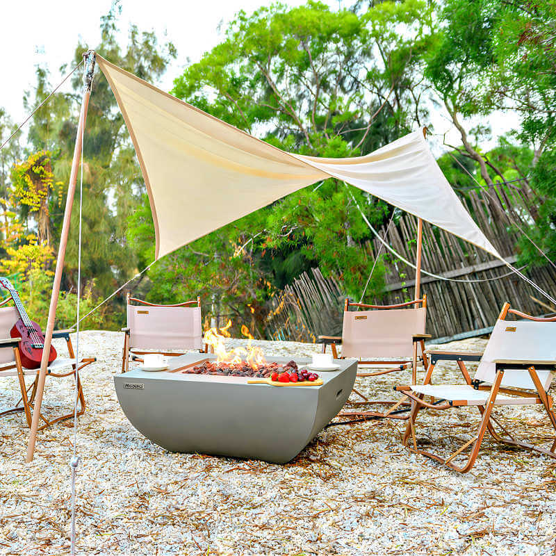 Modeno Westport Grey GRC Concrete Square Fire Table 50000 BTU Image 6