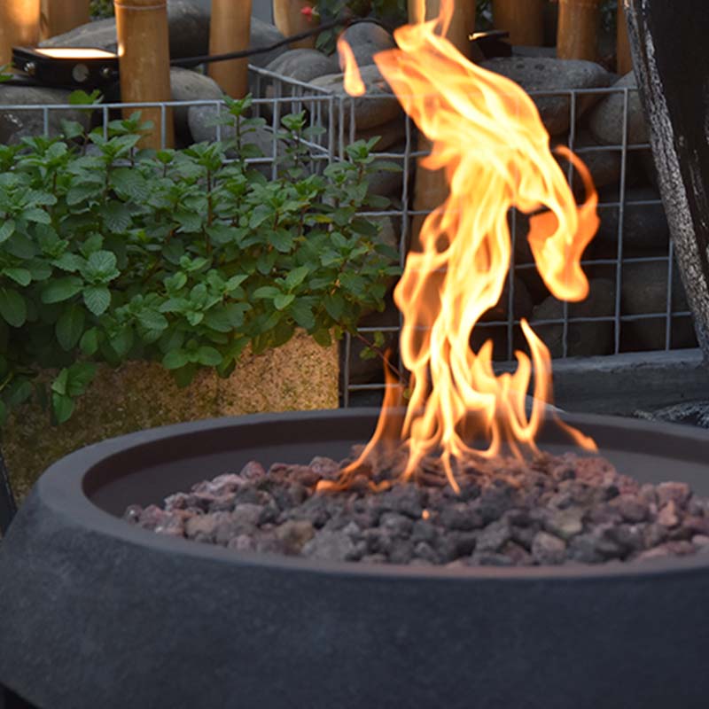 Modeno York Black GRC Concrete Fire Bowl 40000 BTU Image 8