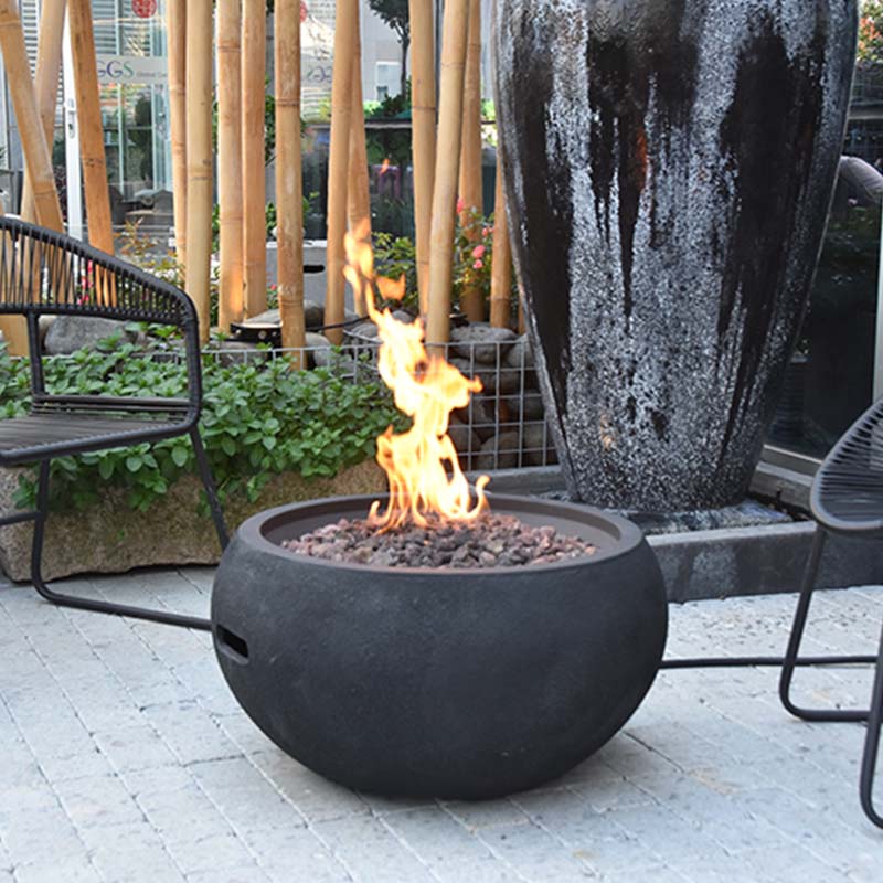 Modeno York Black GRC Concrete Fire Bowl 40000 BTU Image 6