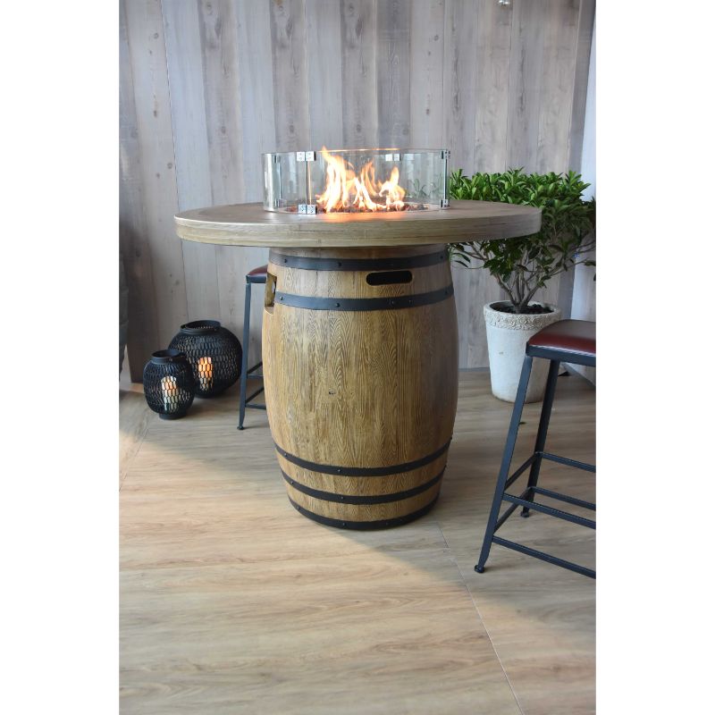 Elementi Lafite Barrel Cast Concrete Fire Table 45000 BTU Image 3