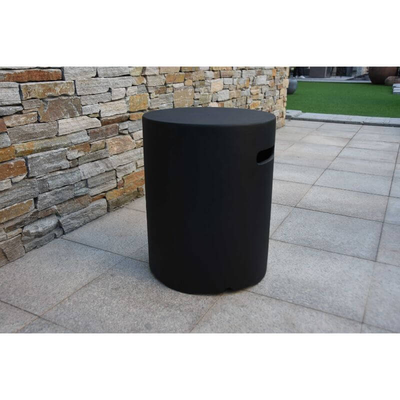 Elementi 16-Inch Round Cast Concrete Propane Tank Cover - ONB01-102 Light Grey / Black Image 4