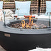 Elementi 42 Inch Lunar Concrete Fire Bowl With Glass Wind Screen