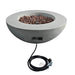 Elementi 42 Inch Lunar Concrete Fire Bowl in Light Gray With 10ft Gas Hose