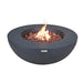 Elementi 42 Inch Lunar Concrete Fire Bowl in Dark Gray With Flame