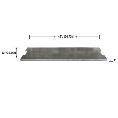 Elementi 42 Inch Rectangular Stainless Steel Lid for Fire Table Dimensions
