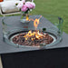 Elementi Metropolis Rectangular Concrete Fire Table in Dark Gray with Glass Wind Screen