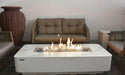 Elementi Plus Athens Bianco White Marble Porcelain Rectangular Fire Table 60000 BTU Image 3