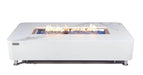 Elementi Plus Athens Bianco White Marble Porcelain Rectangular Fire Table 60000 BTU Image 1