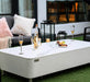 Elementi Plus Athens Bianco White Marble Porcelain Rectangular Fire Table 60000 BTU Image 8