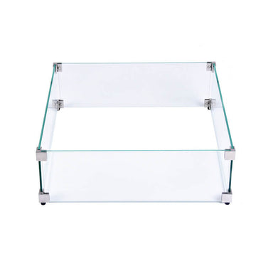 Elementi 24-Inch Square Tempered Glass Wind Screen for Fire Tables - ONC05-020