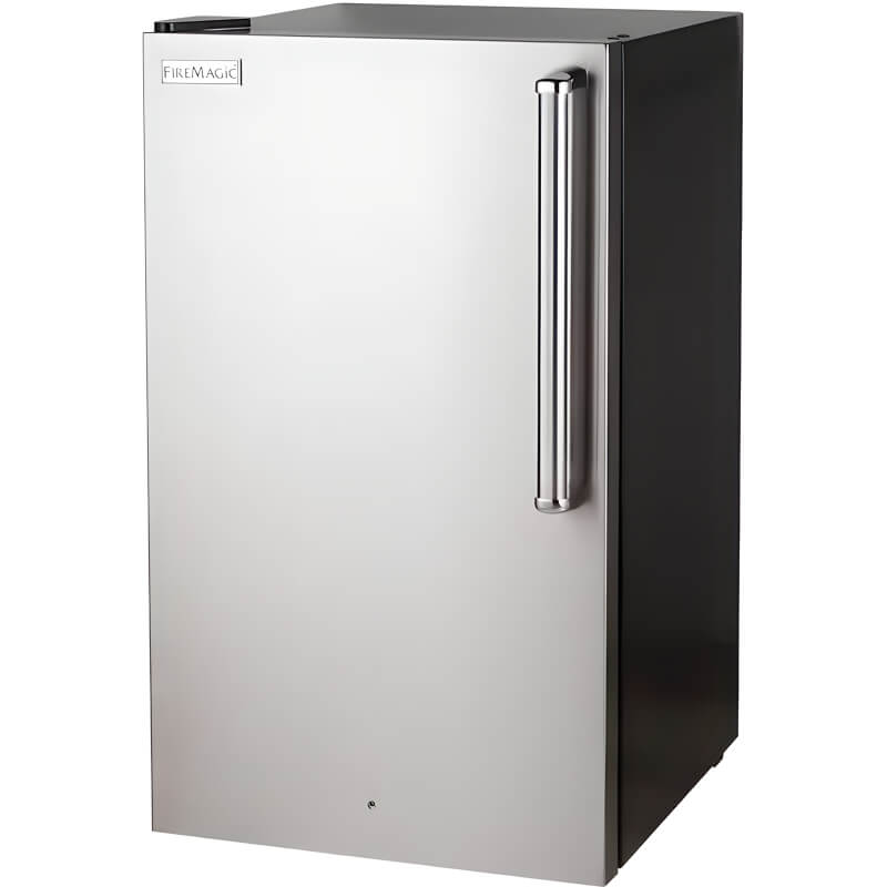 Fire Magic 20-Inch 4.0 Cu. Ft. Premium Right Hinge Compact Refrigerator - Stainless Steel Door / Black Cabinet - 3598-DR