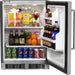 Fire Magic 24 Inch 6.5 Cu. Ft. Right Hinged Outdoor Built-In Refrigerator - Door Open w/Lights On