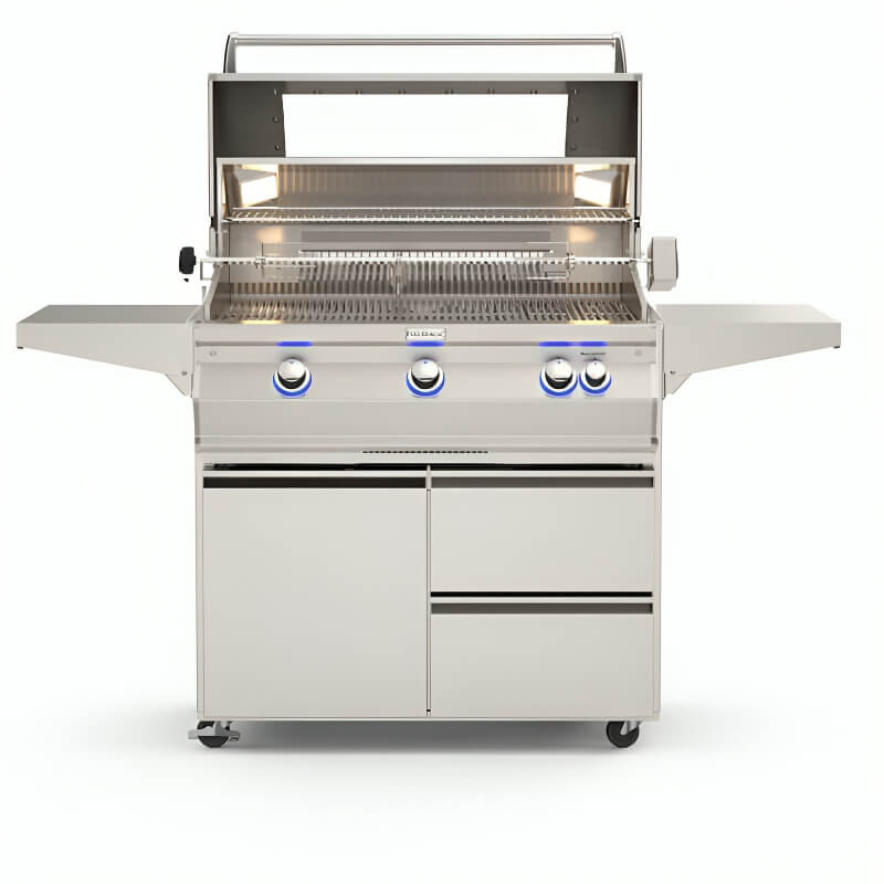 Fire Magic Aurora A790I 36-Inch Freestanding Gas Grill w/ Magic View Window | Hood Opened