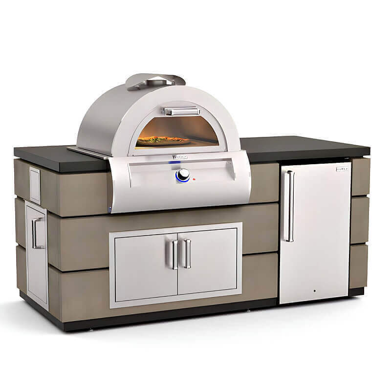 Fire Magic 660 Contemporary Pizza Oven Island in Smoke