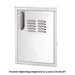 Fire Magic Premium Flush Right Side Single Door w. Louvers