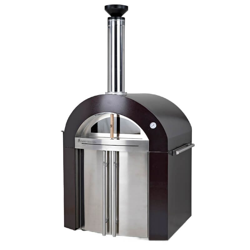 Forno Venetzia Bellagio 500 44-Inch Outdoor Wood-Fired Pizza Oven | Viewing Window on Door