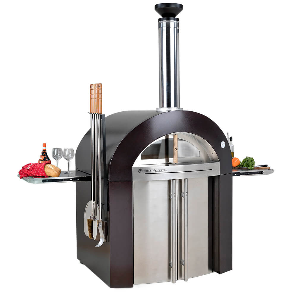 FORNO VENETZIA Bellagio 32 in. x 36 in. Counter Top Oven, Wood Burning,  Outdoor Pizza Oven in Red FVBEL200R - The Home Depot