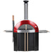 Forno Venetzia Bellagio 300 44-Inch Outdoor Wood-Fired Pizza Oven | In Red With Stainless Steel Shelves