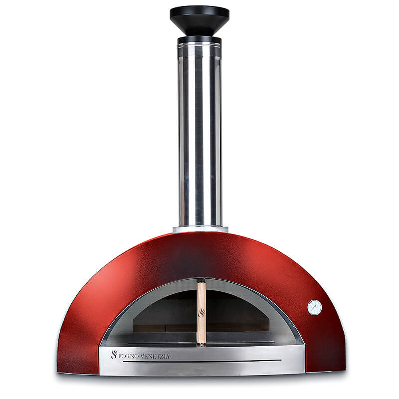Forno Venetzia Bellagio 200 44-Inch Outdoor Wood-Fired Pizza Oven | Red Front View