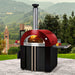 Forno Venetzia Bellagio 300 44-Inch Outdoor Wood-Fired Pizza Oven | On Patio in Red