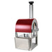 Forno Venetzia Pronto 500 Portable Outdoor Wood-Fired Pizza Oven | In Red with Folded Shelf