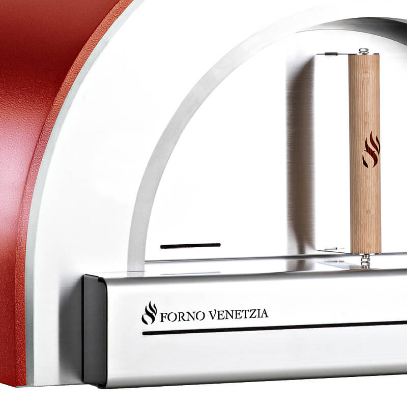 Forno Venetzia Pronto 200 Countertop Outdoor Wood-Fired Pizza Oven | Close Up in Red