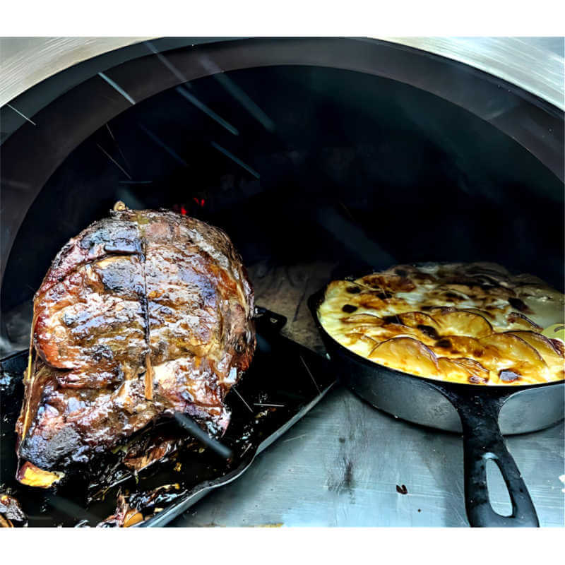 Forno Venetzia Torino 300 Portable Outdoor Wood-Fired Pizza Oven | Cooking Prime Rib & Potatoes