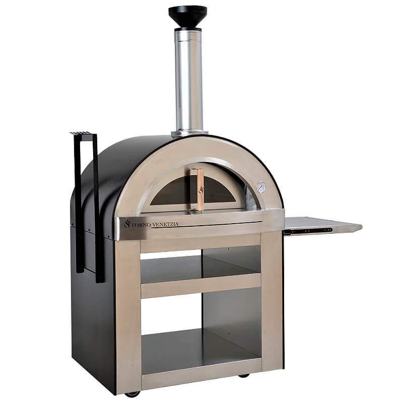 Forno Venetzia Torino 500 Portable Outdoor Wood-Fired Pizza Oven | Copper Finish with Stainless Cart