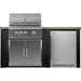 Haven 6 Ft. Outdoor Kitchen Island | Coyote S Series Grill, Double Door, & Azure Reversible Refrigerator 