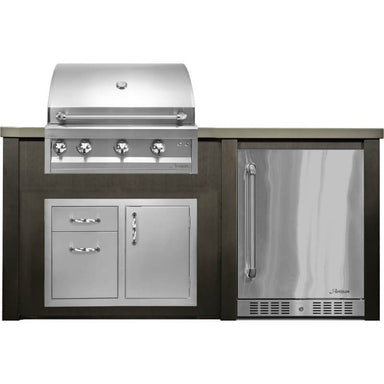 Haven 6 Ft. Outdoor Kitchen Island | Professional Grill, Combo, Left Hinge Fridge