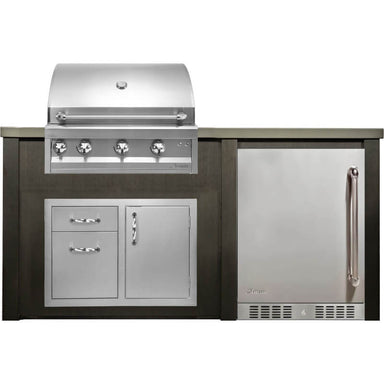 Haven 6 Ft. Outdoor Kitchen Island | Professional Grill, Combo, Right Hinge Fridge