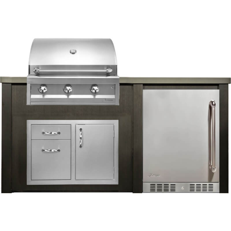 Haven 6 Ft. Outdoor Kitchen Island | American Eagle Grill, Combo, Left Hinge Fridge