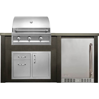 Haven 6 Ft. Outdoor Kitchen Island | American Eagle Grill, Combo, Left Hinge Fridge