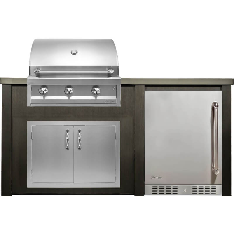 Haven 6 Ft. Outdoor Kitchen Island | American Eagle Grill, Double Door, Left Hinge Fridge