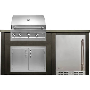 Haven 6 Ft. Outdoor Kitchen Island | Professional Grill, Double Door, Left Hinge Fridge