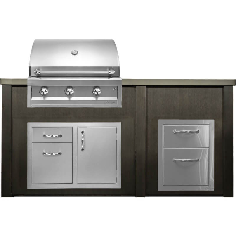 Haven 6 Ft. Outdoor Kitchen Island | American Eagle Grill, Combo, & Double Drawer