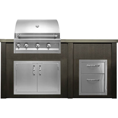 Haven 6 Ft. Outdoor Kitchen Island | Professional Grill, Double Door, & Double Drawer