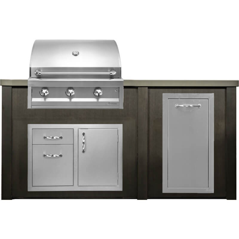 Haven 6 Ft. Outdoor Kitchen Island | American Eagle Grill, Combo, Trash Drawer