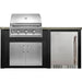 Haven 6 Ft. Outdoor Kitchen Island | Professional Grill, Double Door, Left Side Fridge