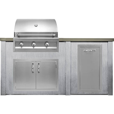 Haven 6 Ft. Outdoor Kitchen Island | American Eagle Grill, Double Door, Trash Drawer