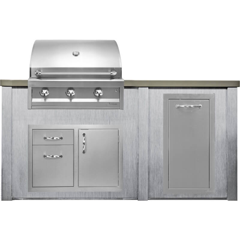 Haven 6 Ft. Outdoor Kitchen Island | American Eagle Grill, Combo, Trash Drawer