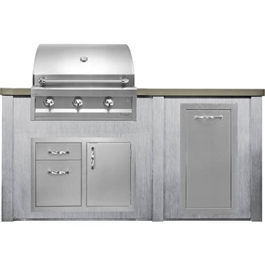 Haven 6 Ft. Outdoor Kitchen Island | American Eagle Grill, Combo, Trash Drawer