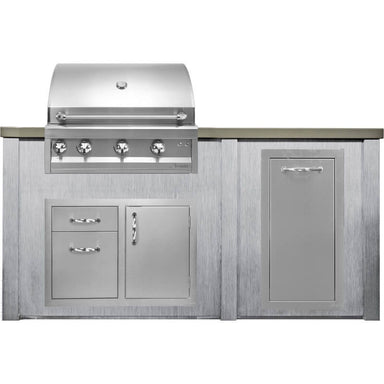 Haven 6 Ft. Outdoor Kitchen Island | Professional Grill, Combo, Trash Drawer