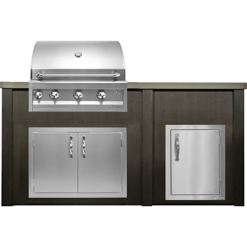 Haven 6 Ft. Outdoor Kitchen Island | Professional Grill, Double Door, Right Access Door