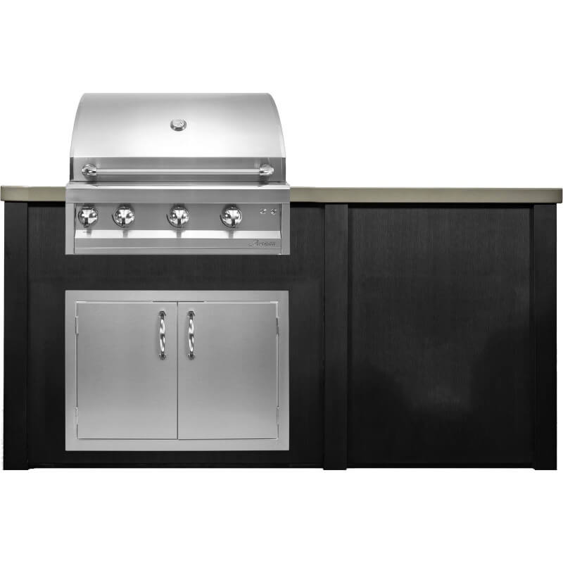 Haven 6 Ft. Outdoor Kitchen Island | Professional Grill, Double Door