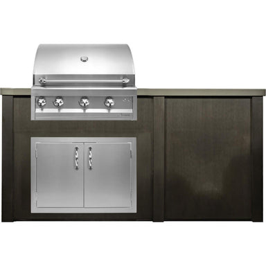 Haven 6 Ft. Outdoor Kitchen Island | Professional Grill & Double Door